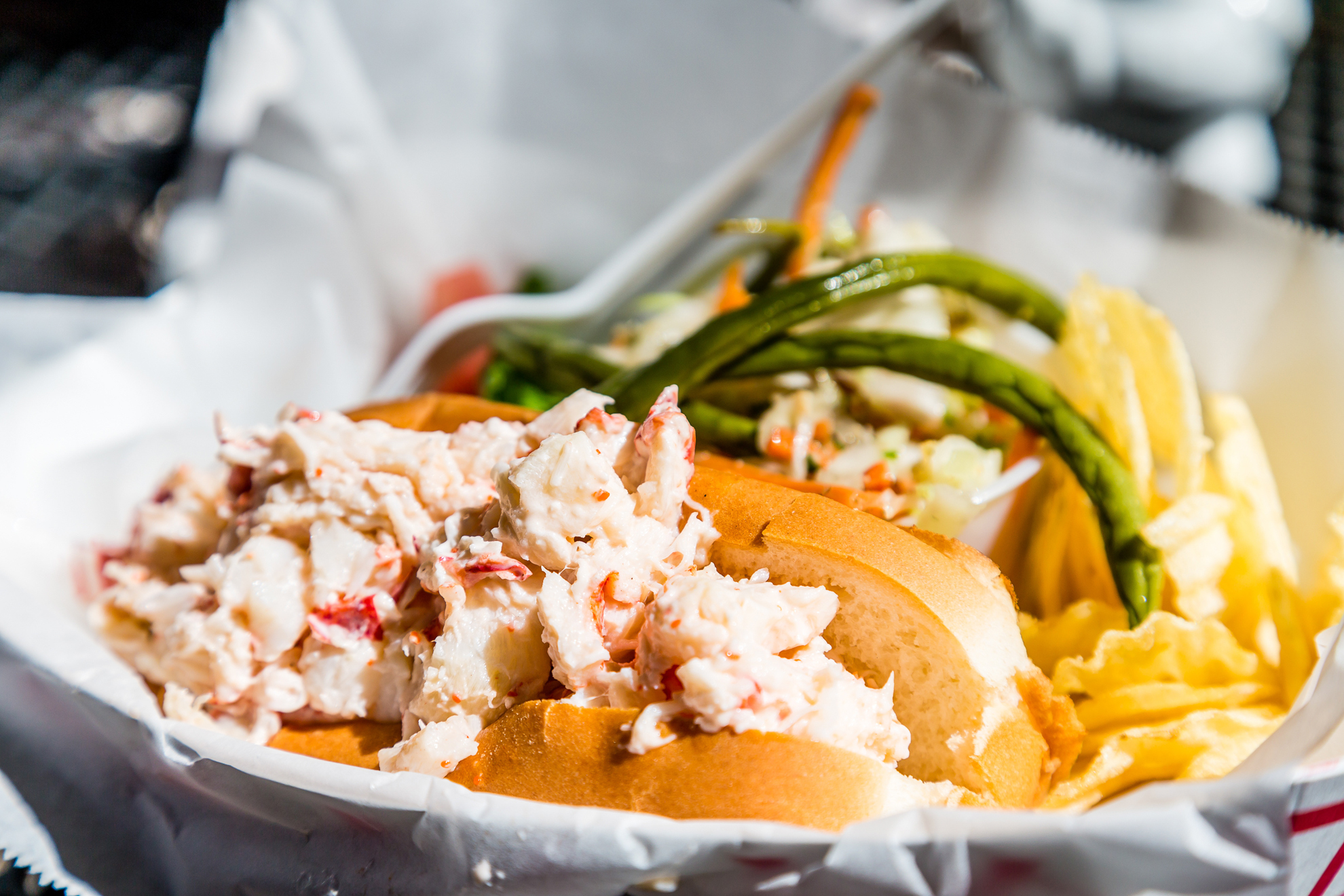 Lobster roll close up