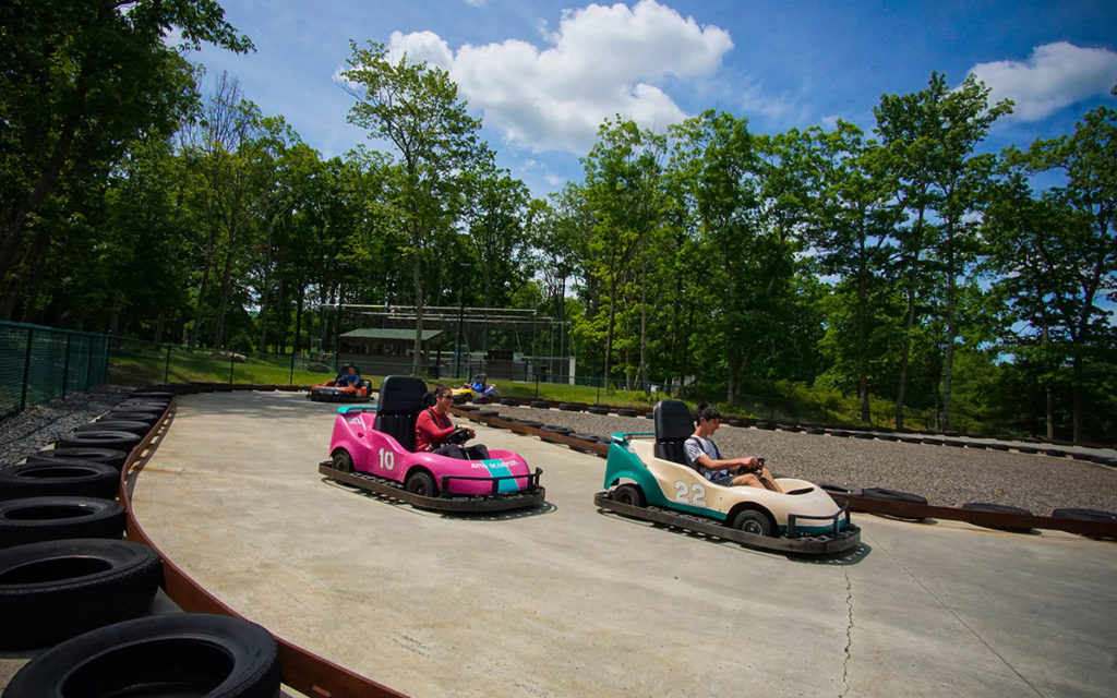 Go karts racing.