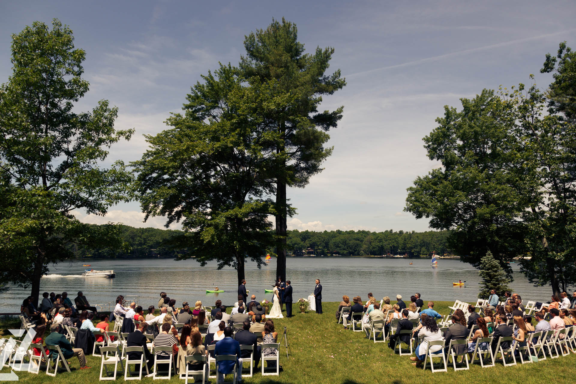 Lakeshore wedding ceremony.