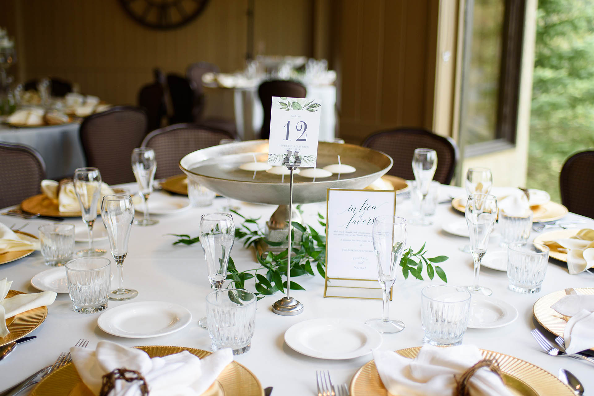 Wedding reception table.