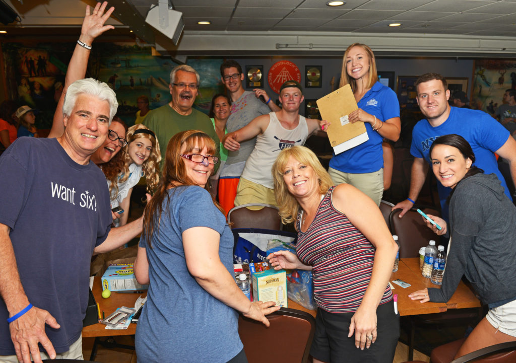 Scavenger hunt team posing for photo.