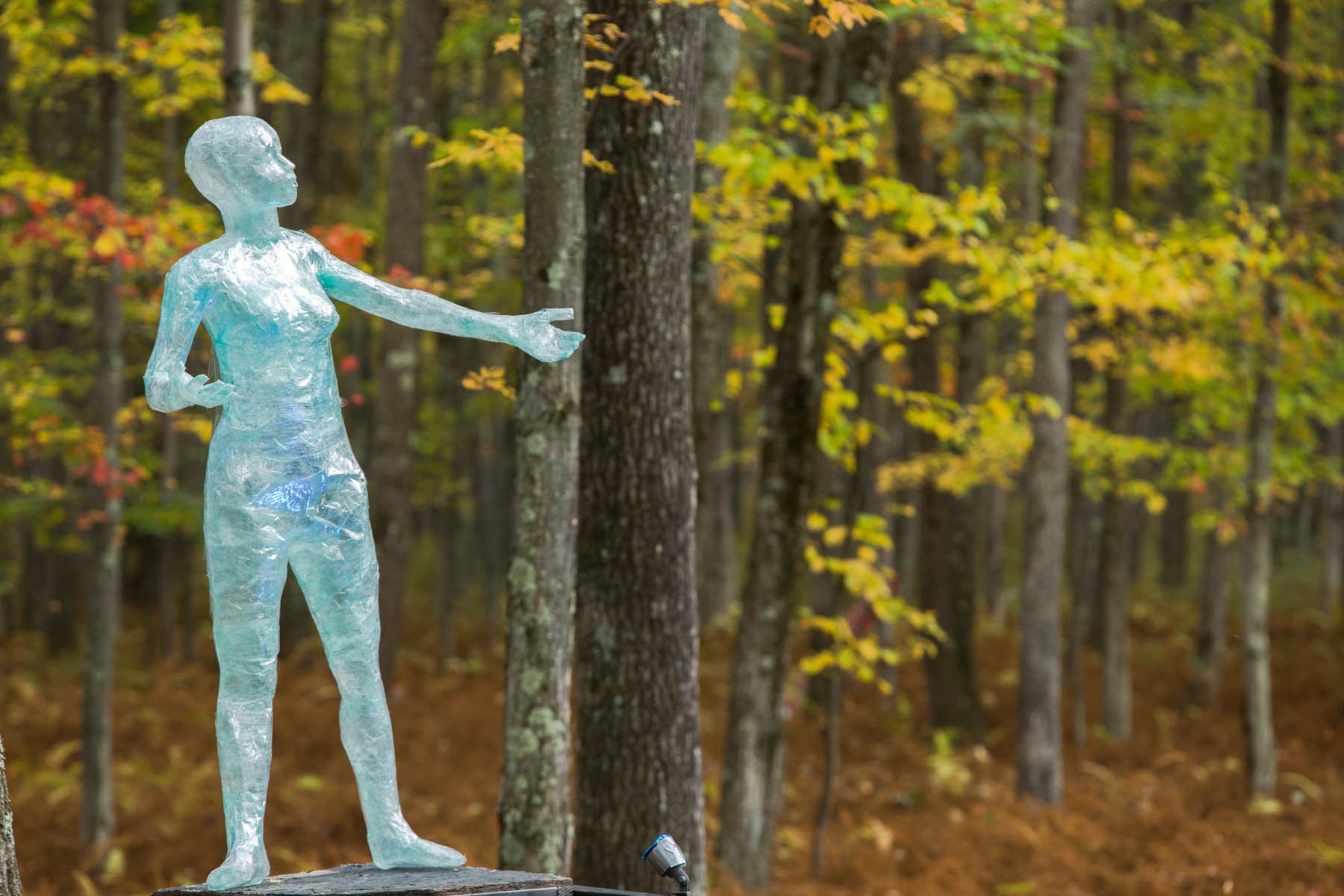 Statue made of possibly glass or polystyrene. 