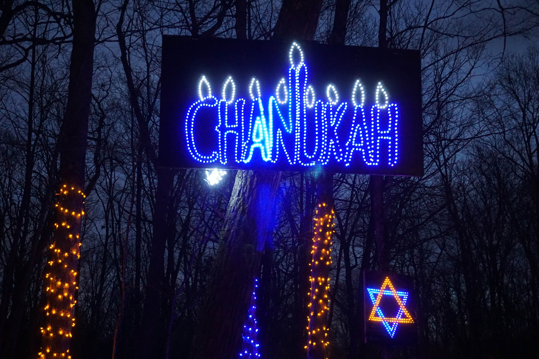 Chanukah lights.