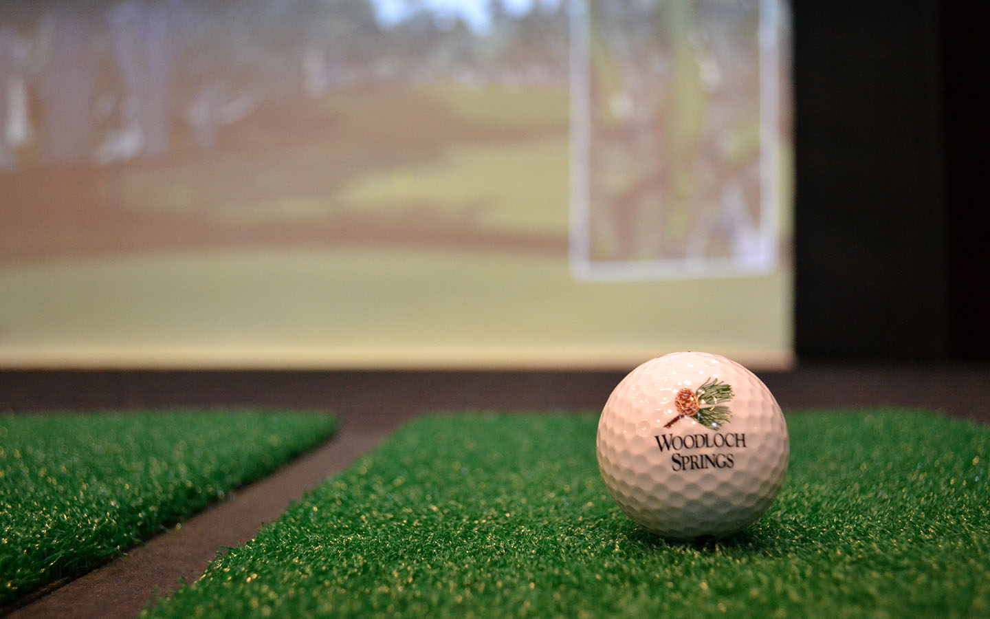 Golf ball on performance studio  golf green.
