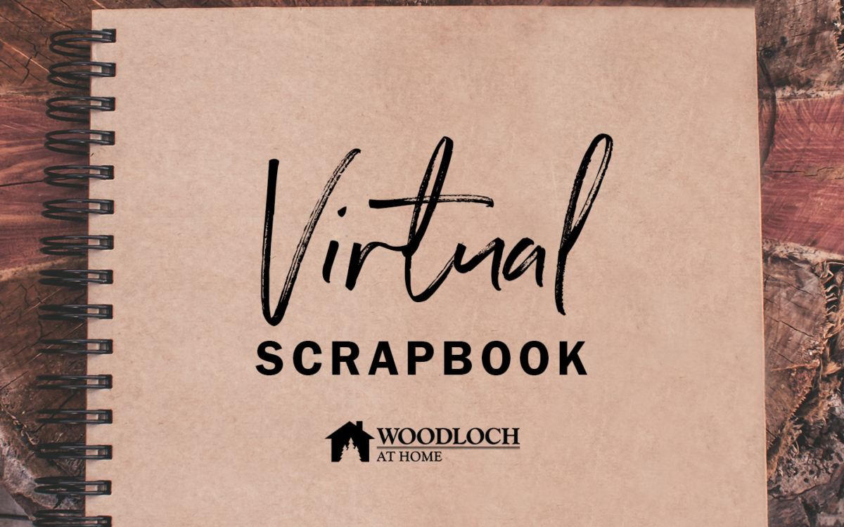 Spiral bound book. Text: Virtual Scrapbook.