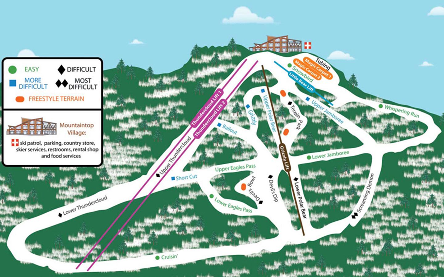 Ski trail map.
