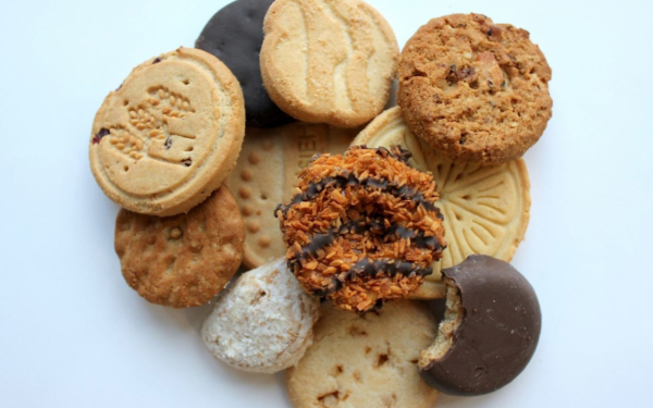 Various flavors of Girl Scouts cookies.