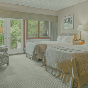 Guest bedroom with two beds.
