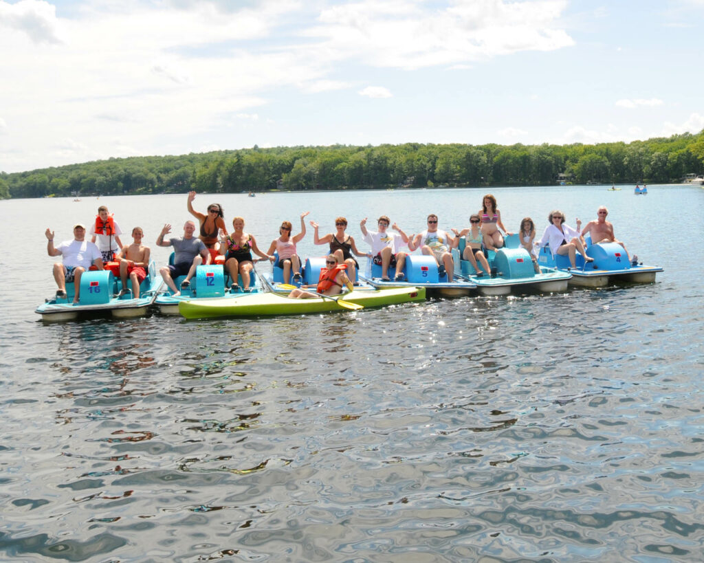 Photo of people on the lake at our Poconos all inclusive family resort
