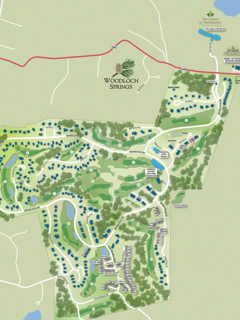 Woodloch Springs property map.
