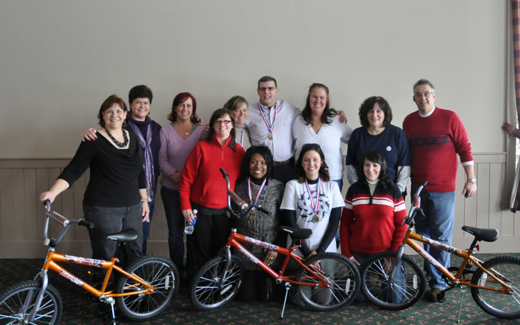 A group enjoying team building activities at one of the top Pennsylvania corporate retreat venues.