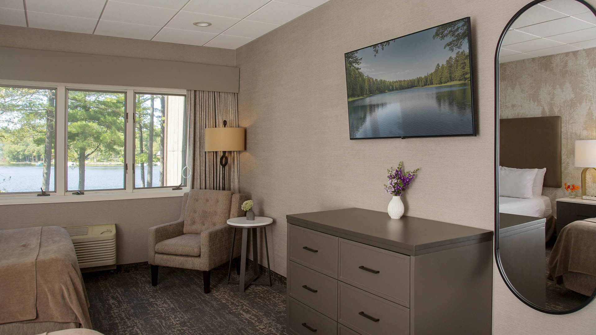 Woodloch guest room with two queen beds.