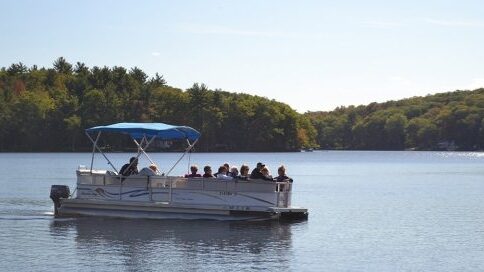 Group in a pontoon.