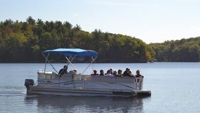 Group in a pontoon.