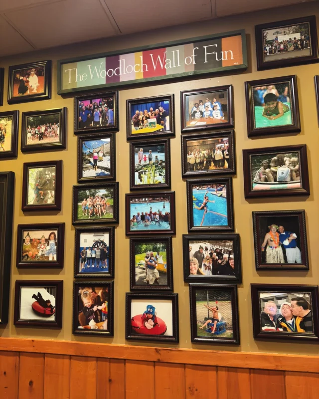 Warning: Our wall of fun now contains even more contagious joy! 😂 Could your family be next to be featured on our wall of fun? If you scan the QR code in the North Lodge, your family just might make it up on the walls of Woodloch! 🌲 #woodloch #vacation #family #memories #poconos #poconomtns