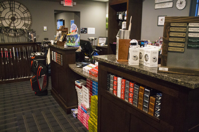 Proshop checkout counter.