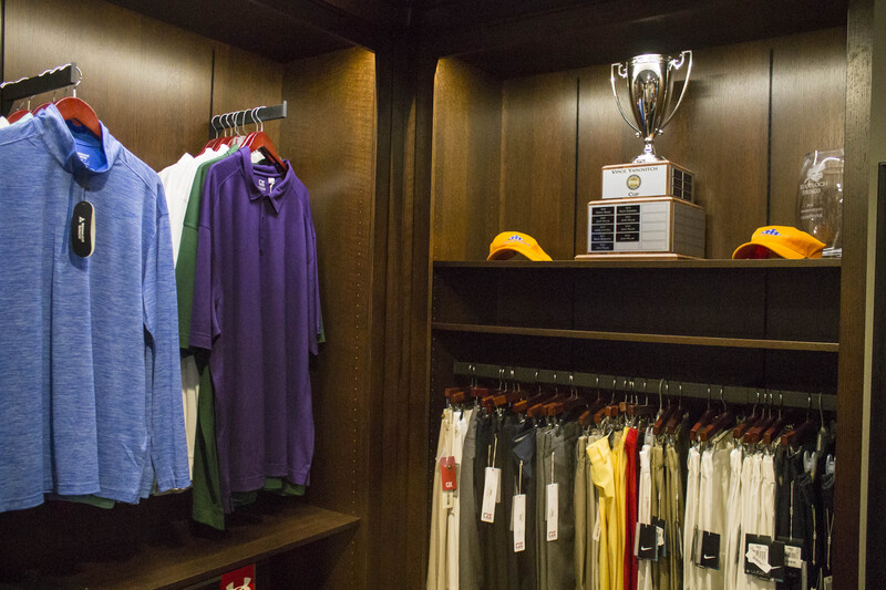 Proshop shirts, shorts and trophy.
