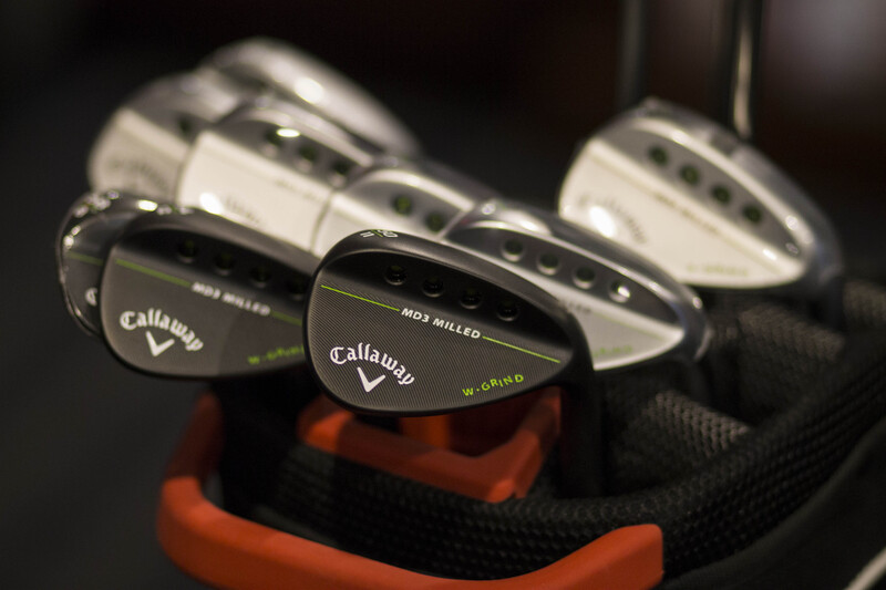 Close up of Callaway golf clubs.