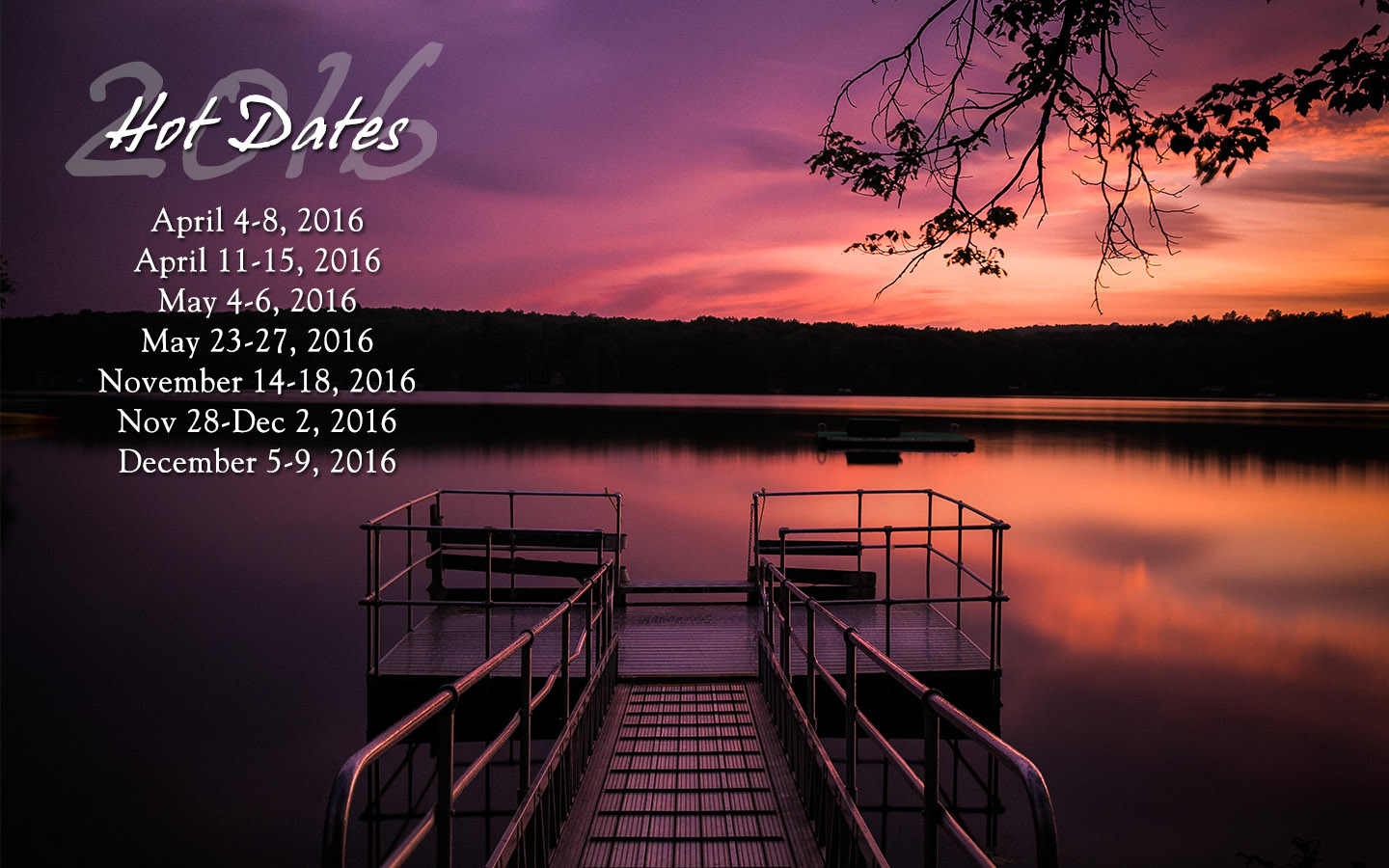 Sunset on Lake Teedyuskung text:2016 Hot dayes.